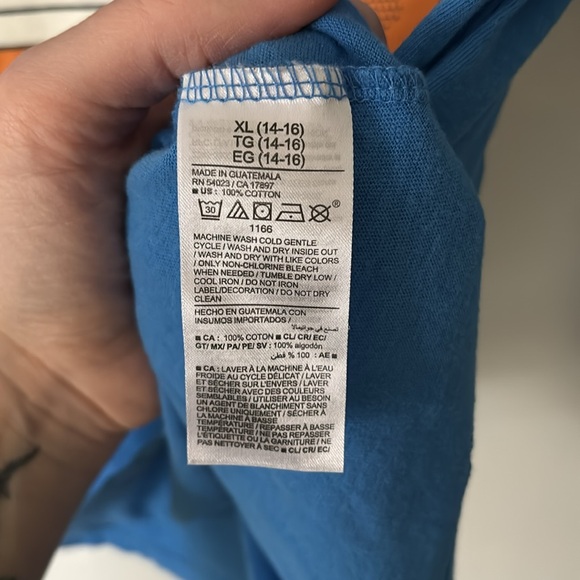 Old Navy size XL 14-16 blue long sleeve video game graphic tee - Picture 6 of 10